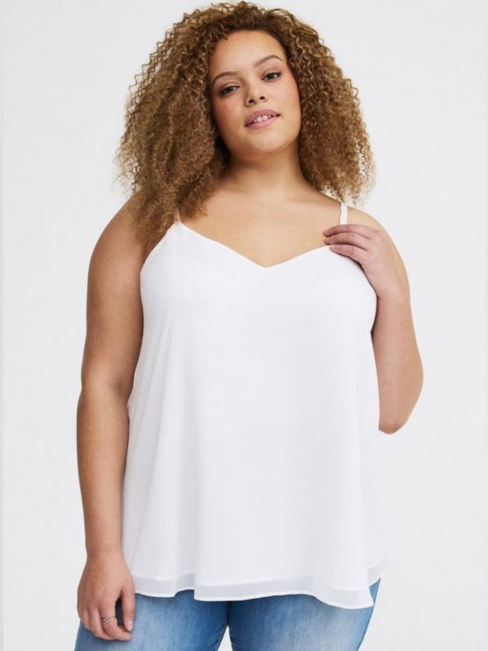 TORRID size 5 white chiffon tank NWOT